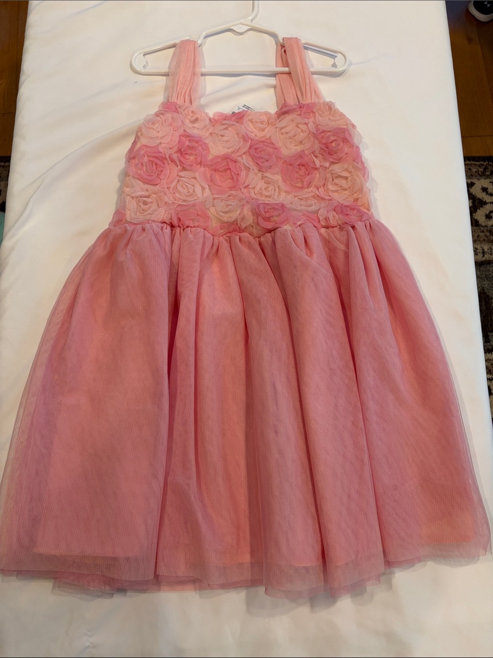 Girls' Pink Rosette Tulle Party Dress size 10